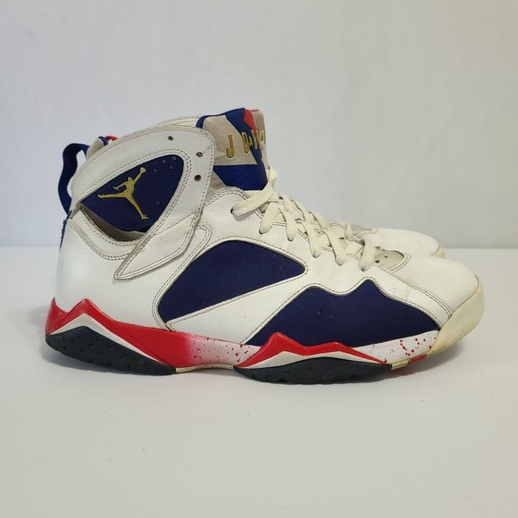 Nike Air Jordan 7 Retro Tinker Alternate 2016 Size 12 304775-123 White Blue Red - Picture 2 of 16